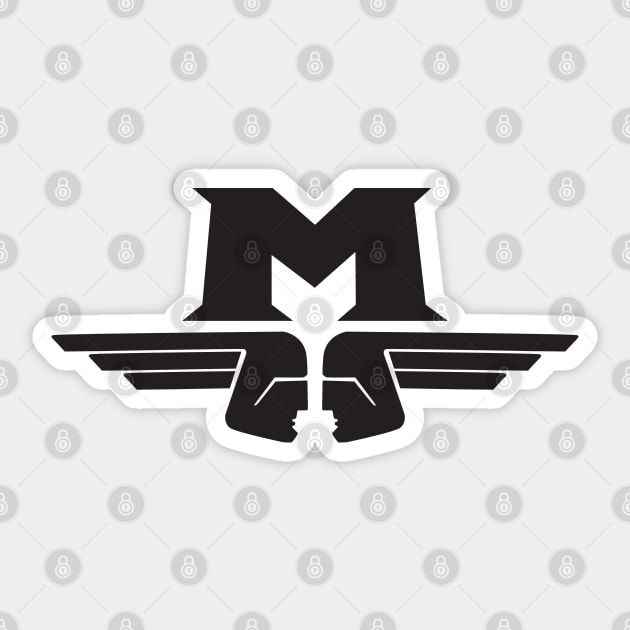 Motobecane 'M' logo - black Sticker by retropetrol